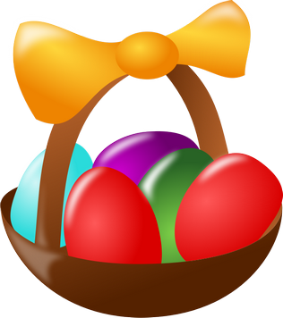Roztomilý zajíček, přání k Velikonocům, Ošatka s vajíčky, animace, verše, pro děti a děti